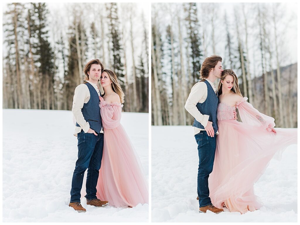 Romantic couple photos in Durango, Colorado mountains