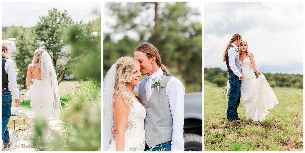 Glowy wedding portraits in Bayfield Colorado