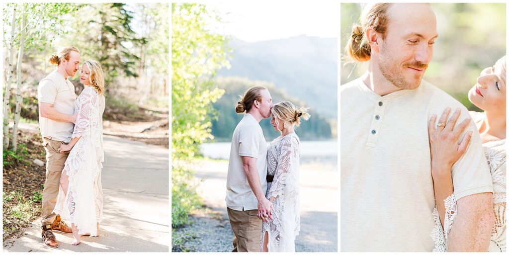 Aspen trees engagement photos