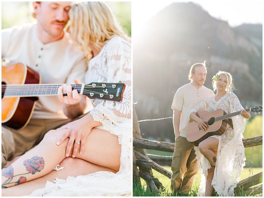 Musical creative Colorado engagement photos