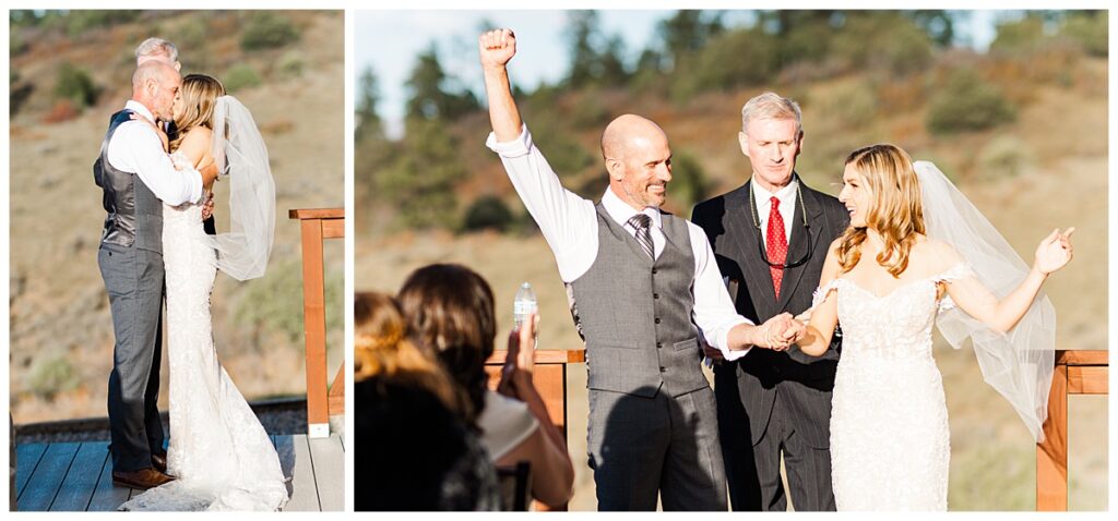 Pagosa Springs wedding first kiss