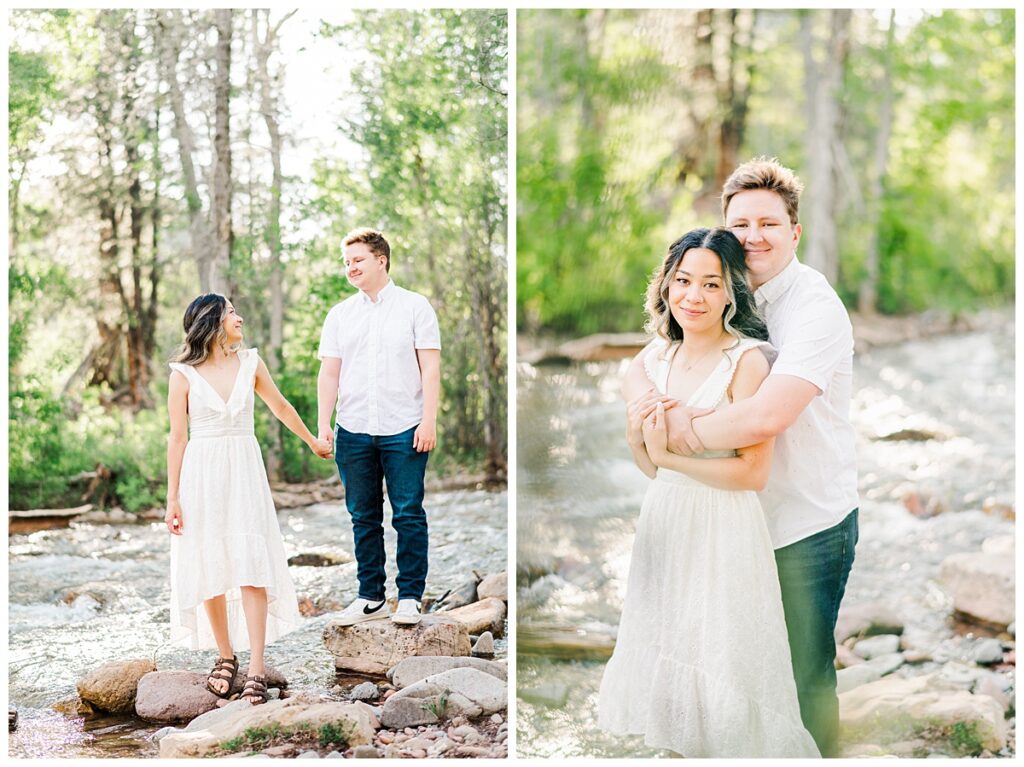 Falls Creek engagement photos creek