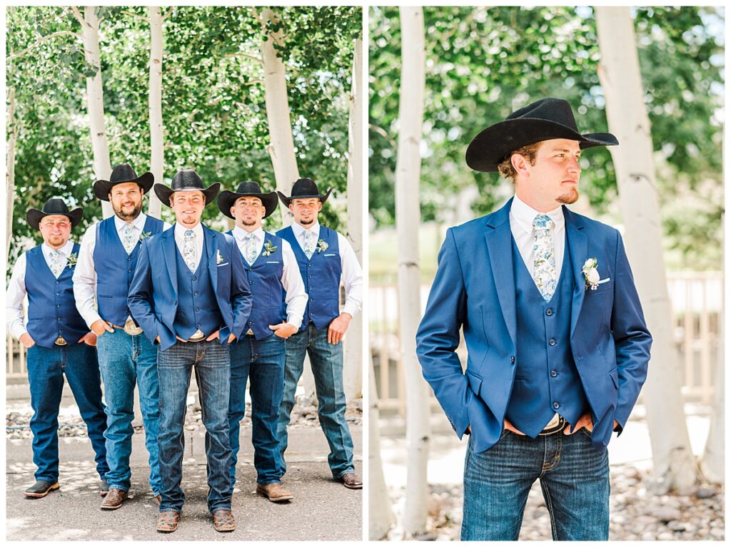 South Fork Wedding groomsmen cowboy hats