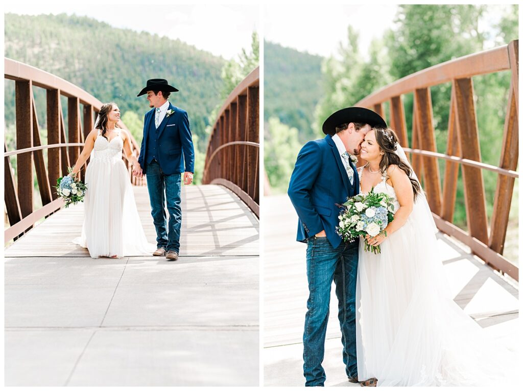 South Fork wedding bridge couple portraits