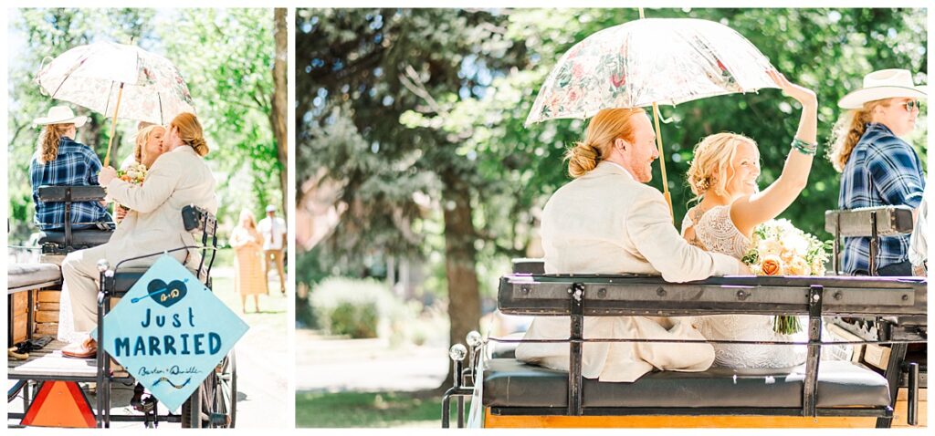 Downtown Durango Wedding Carriage Send-Off