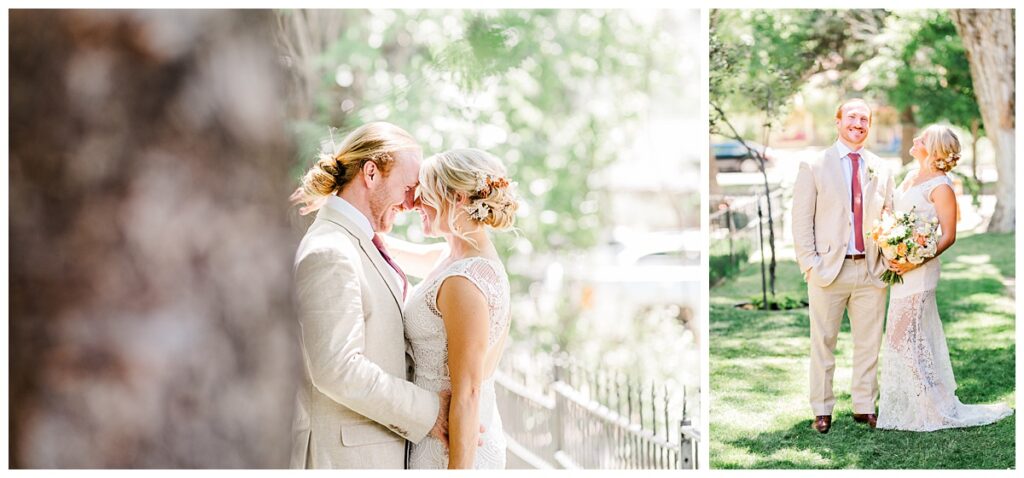 Downtown Durango Wedding bride and groom