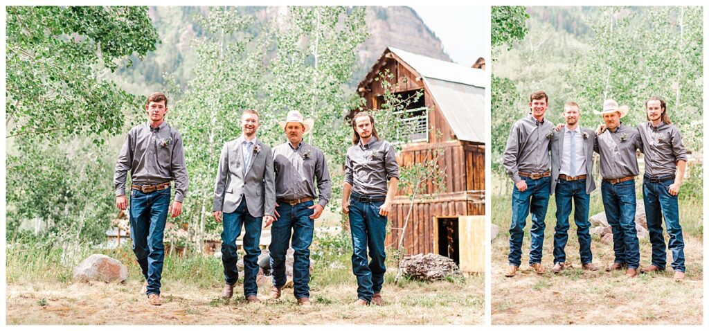 Irma J ranch wedding groomsmen