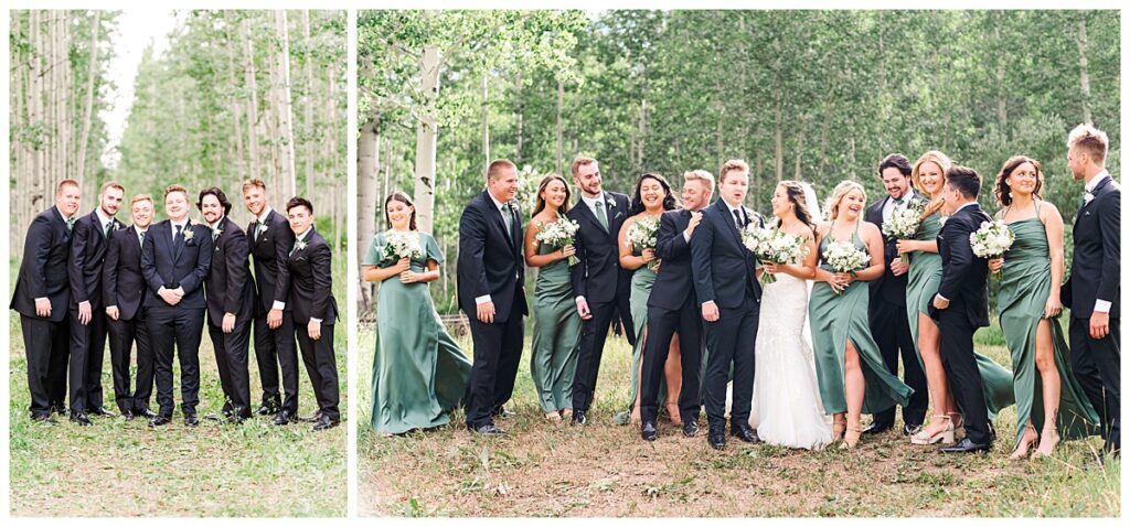 Simple and classy wedding white, black, sage green, and pine green