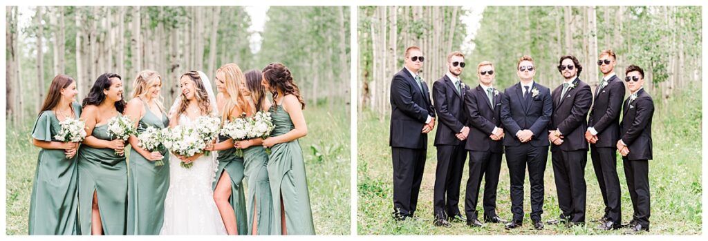 Black Diamond Lodge Wedding bridesmaids groomsmen