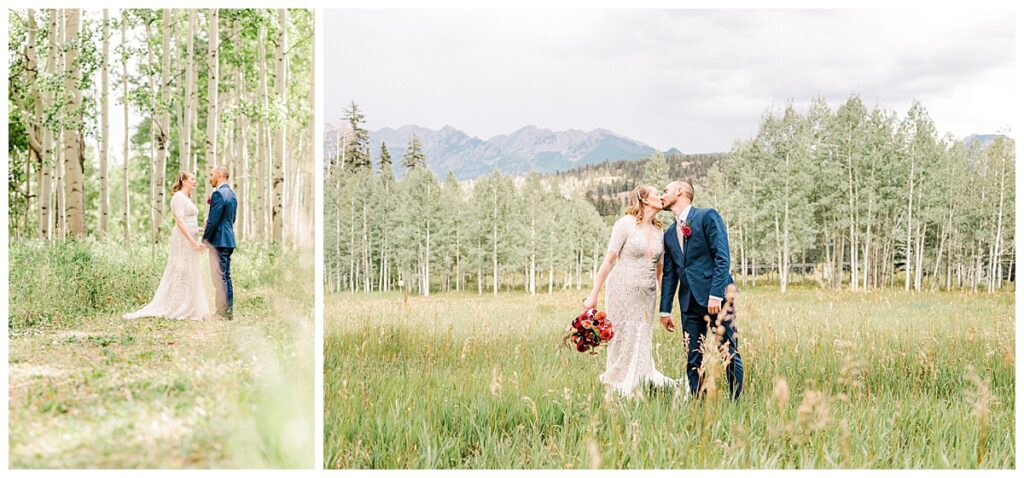 Late summer wedding couple portraits