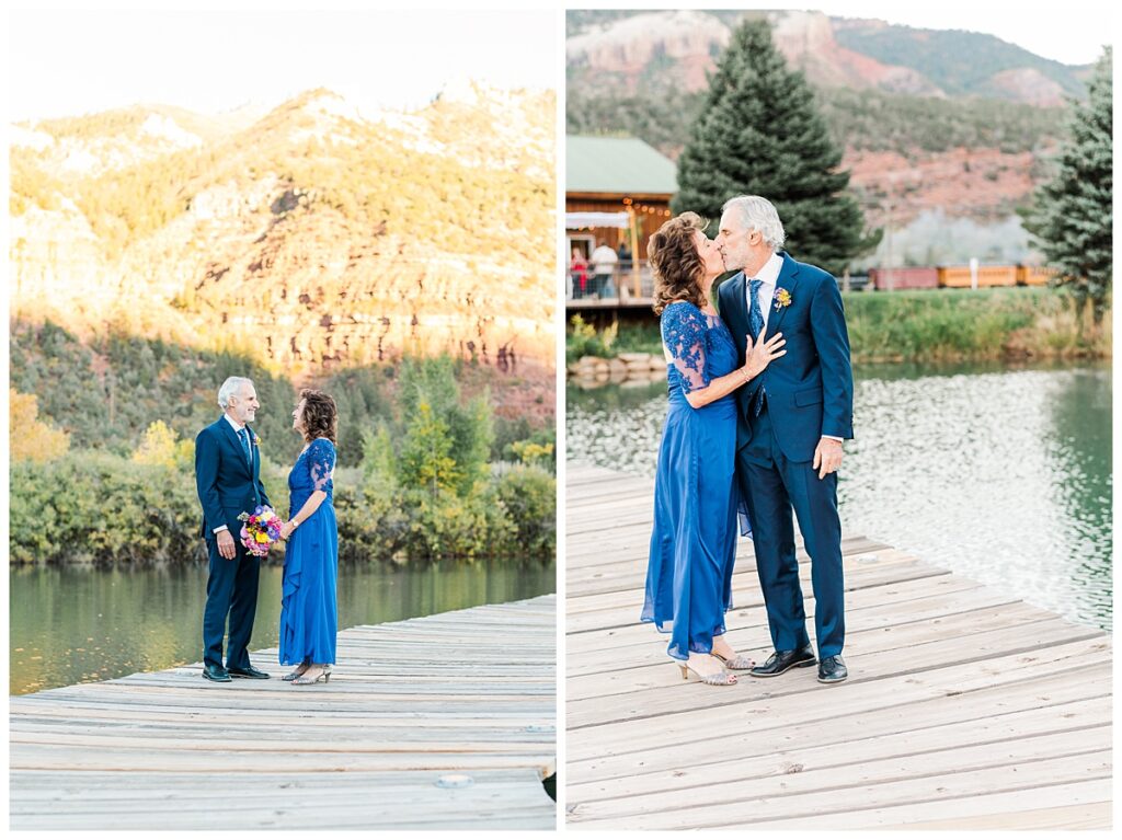 River Bend Ranch wedding Durango train