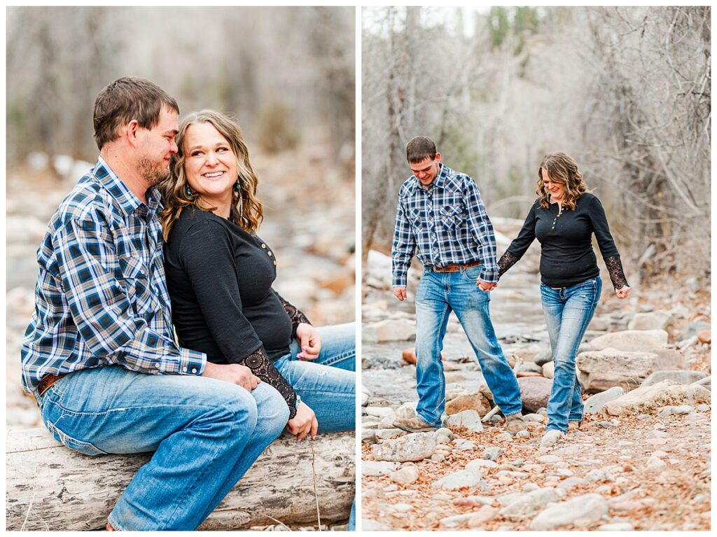 Winter engagement session Falls Creek