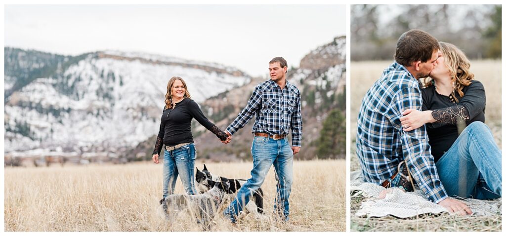 Dogs winter engagement session