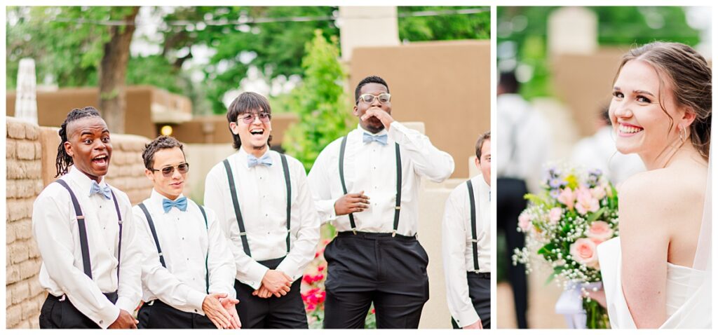 Old Town Albuquerque Wedding Groomsmen First Look