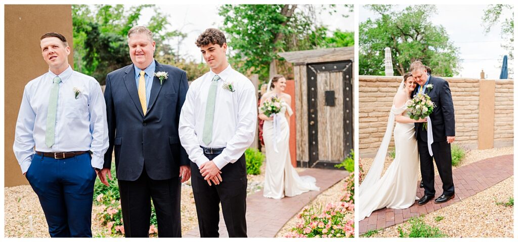 Old Town Albuquerque Wedding Dad First Look