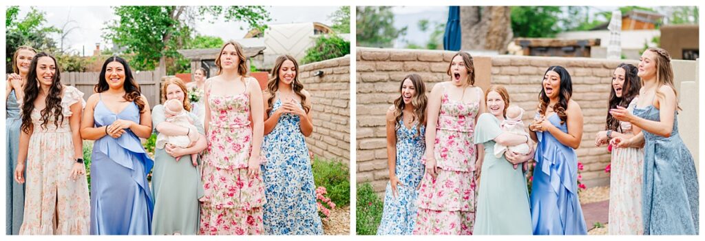 Old Town Albuquerque Wedding Bridesmaids First Look