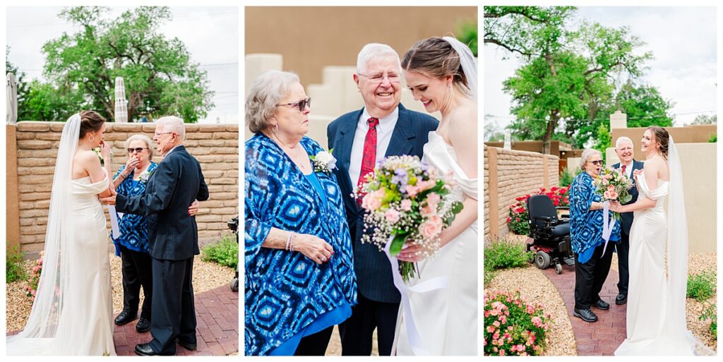 Old Town Albuquerque Wedding Grandparents First Look