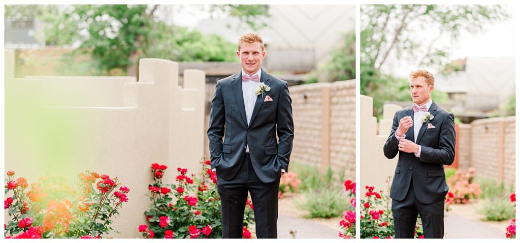 Old Town Albuquerque Wedding Groom Portraits