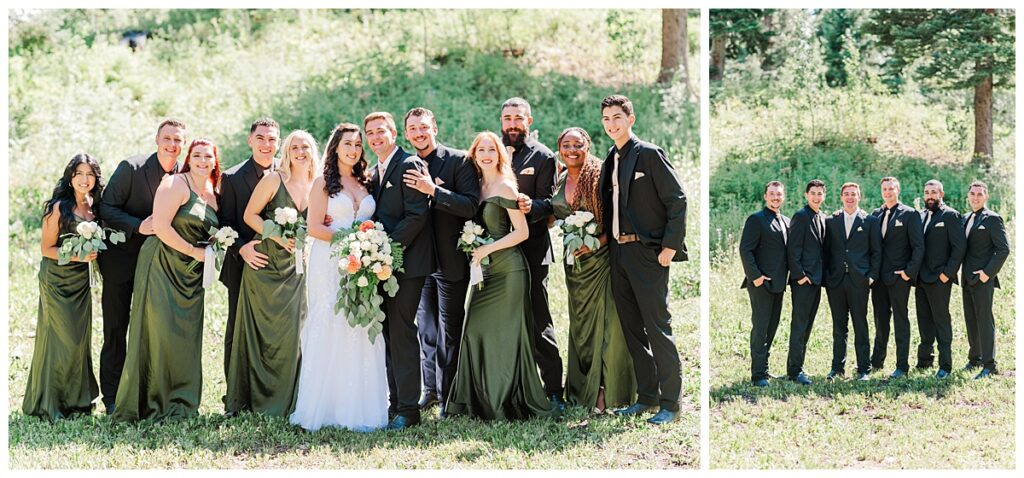 August Black Diamond Lodge Wedding Bridal Party