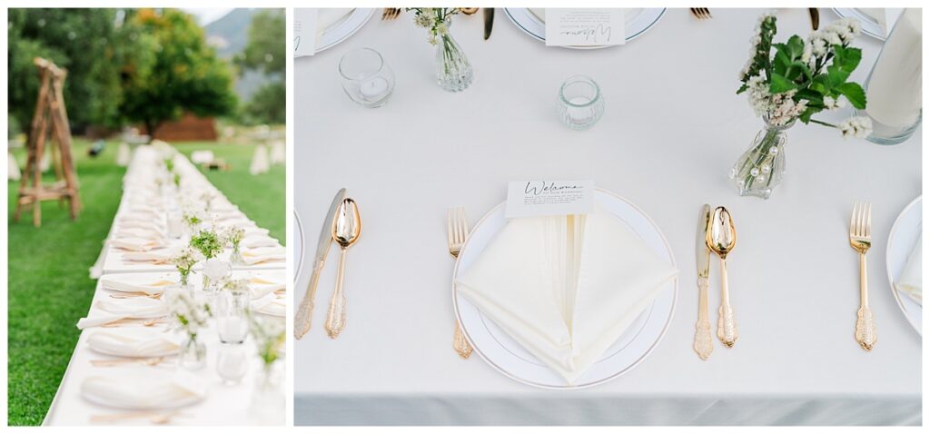 Riverbend Ranch Wedding Family Table