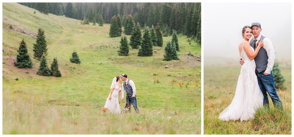 Southern Colorado Mountain Wedding Foggy Couple Portraits