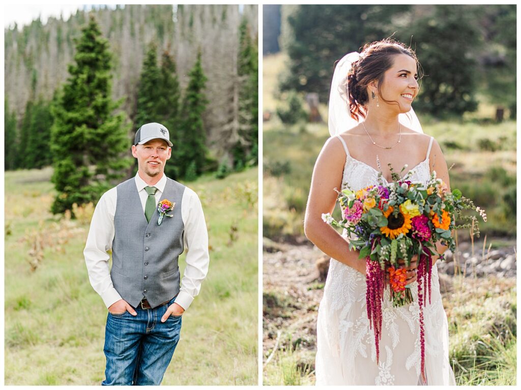 Southern Colorado Mountain Wedding Bride and Groom