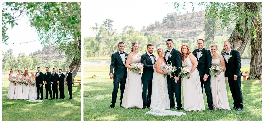 Champagne Bridesmaid Dresses and Tuxes