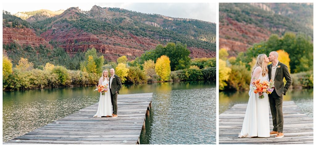 Autumn River Bend Ranch Wedding Couple Portraits